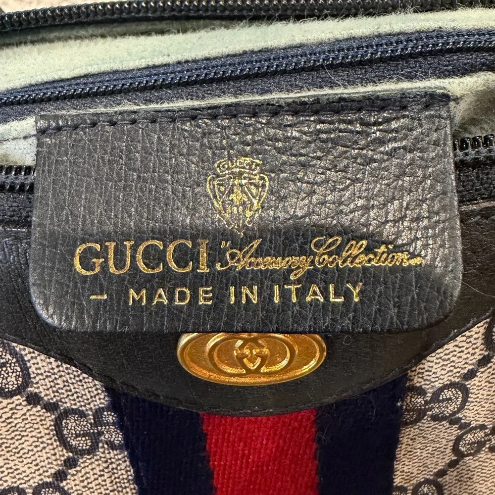 ✨Authentic! Gucci Beige and Navy Shoulder Bag PROJECT BAG!!!!!✨ - Picture 6 of 7